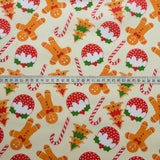 Christmas Poly Cotton Gingerbread Man Gingerbread Man Cookies Cream Polycotton Fabric S