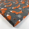 Christmas Poly/Cotton - Festive Fox - Grey