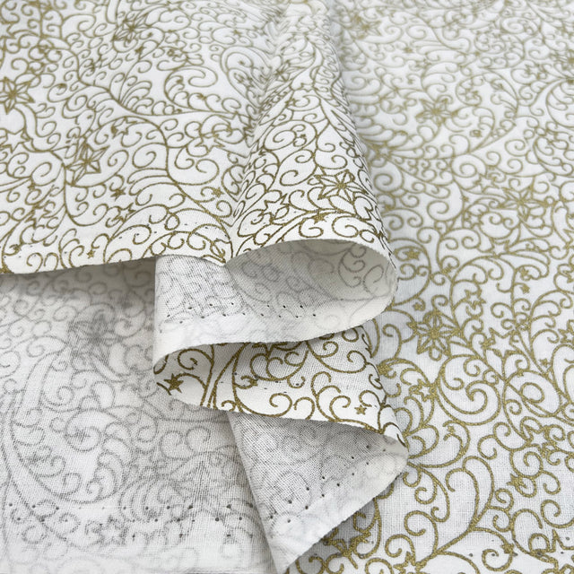 Christmas Cotton Eve Cream Gold Abstract Print Craft Fabric Fold 2475D7E7 59Cc 4C92 9914 2A0833906A1B