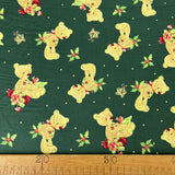 Christmas Cotton Fabric Craft Shirting Cc Festive Ted Green Ruler