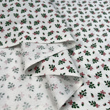 Christmas Cotton Merry Bundle Off White Holly Green Red Print Craft Fabric Fold