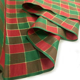 Christmas Craft Fabric Polyester Metallic Green Check Gold Taffeta Gingham Sparkle Fold