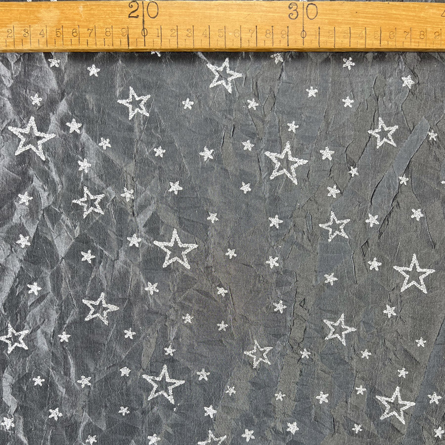 Christmas Craft Fabric Polyester Metallic Taffeta Crinkle Crinkle Little Star Ruler
