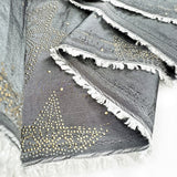 Christmas Craft Fabric Polyester Metallic Taffeta Star Studded Silver Roll