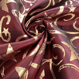 Christmas Craft Fabric Polyester Red Gold Stars Taffeta Festive Wine Twist