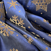Remnant - Taffeta - Flocked Flakes Blue (1.25m)