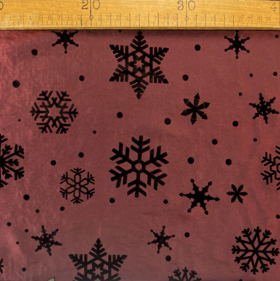 Christmas Craft Fabric Polyester Taffeta Flocked Snowflakes Red Black Ruler 818F9Cc5 65Fd 49Aa 990A 2D40A1E70F96