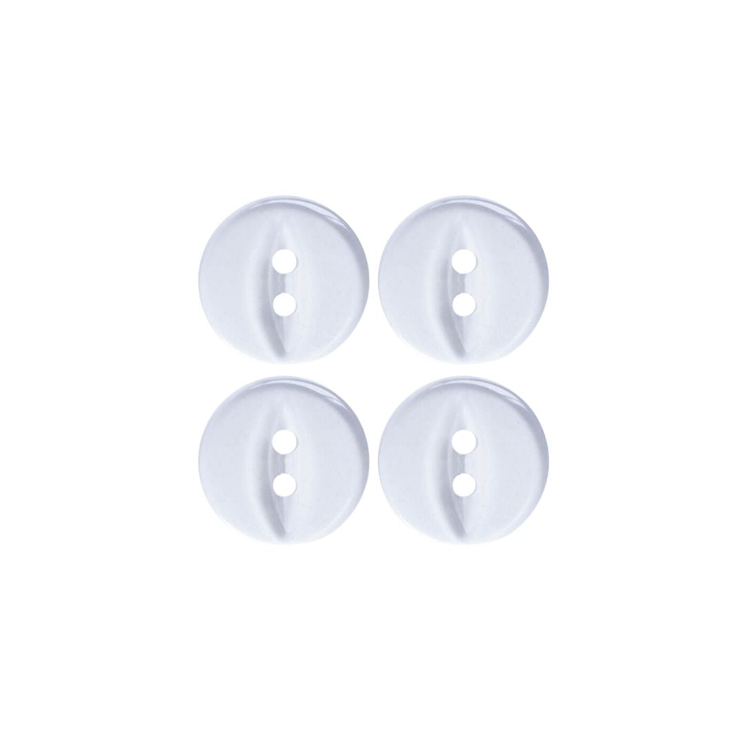 Clear 2 Hole Polyester Fisheye  Buttons 4 Pack