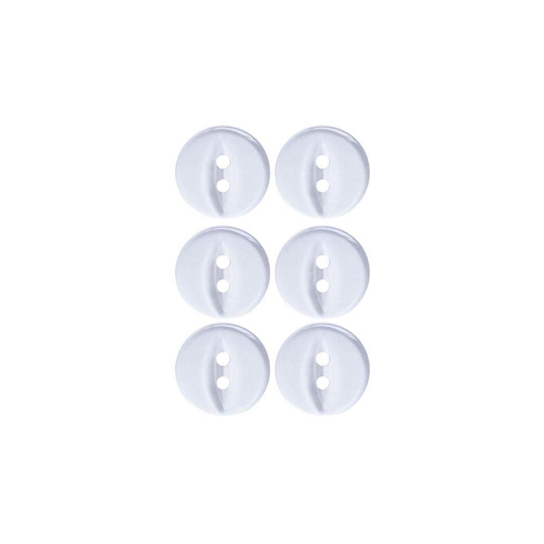 Clear 2 Hole Polyester Fisheye  Buttons 6 Pack