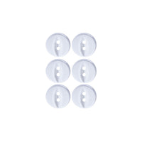Pack of 6 Clear Polyester Fisheye Buttons (14mm)