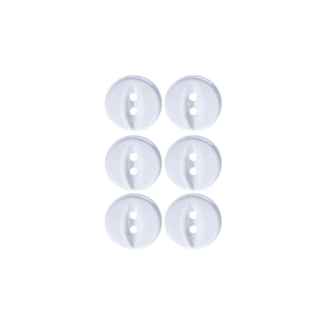 Clear 2 Hole Polyester Fisheye  Buttons 6 Pack