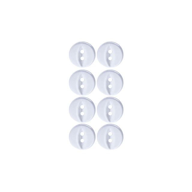 Clear 2 Hole Polyester Fisheye  Buttons 8 Pack