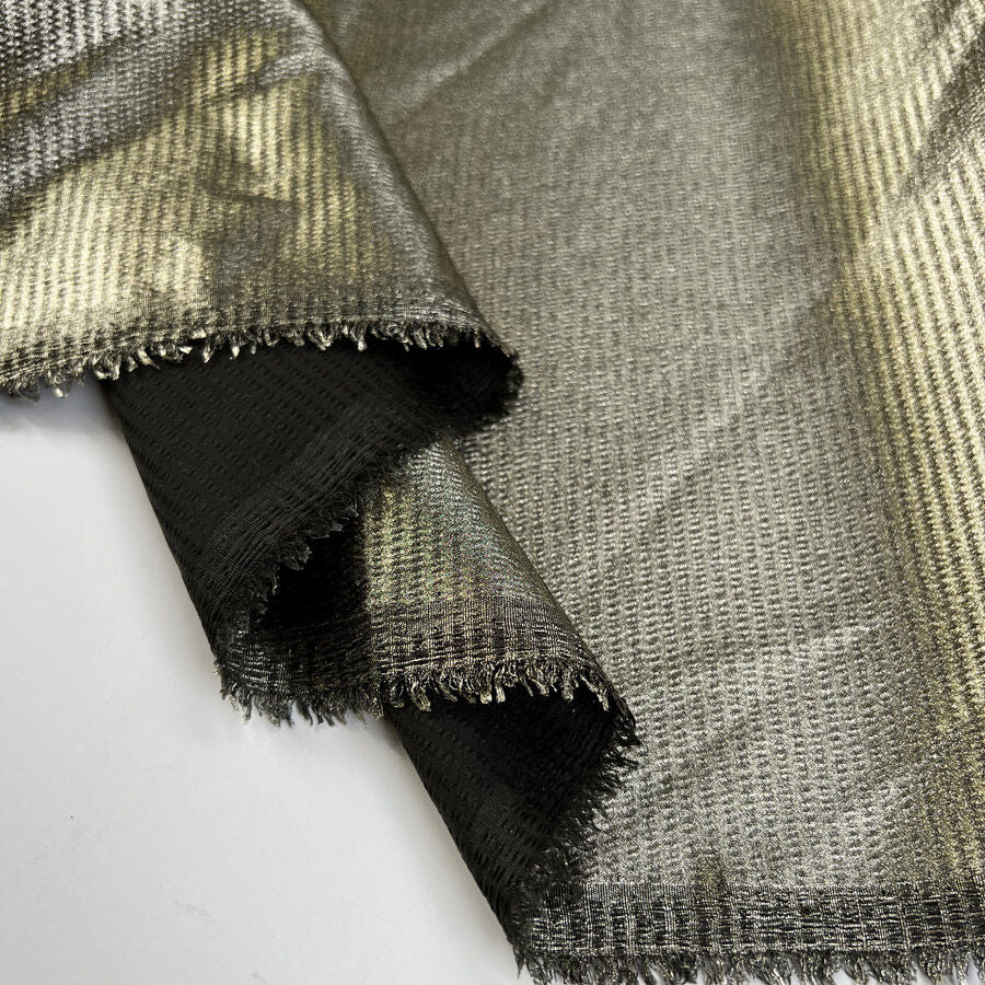 Cleopatra Polyester Khaki Gold Shimmering Dress Fabric Fold