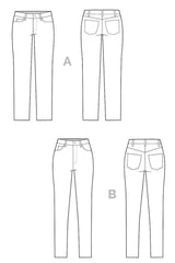 Closet Core Patterns Ginger Skinny Jeans Pattern Sketch