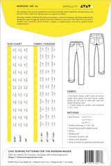 Closet Core Patterns Morgan Jeans Pattern Back