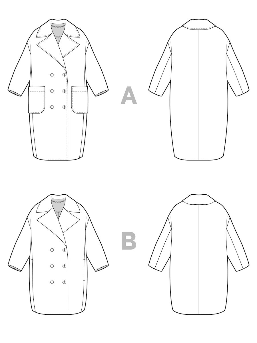 Closet Core Patterns Phoebe Coat Pattern Sketch