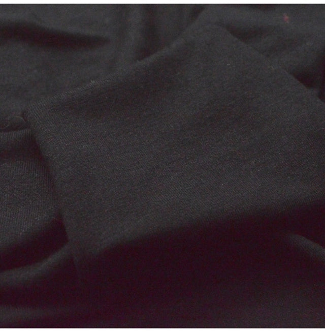 Cloud Black Cotton Jersey Black Dress Fabric Cu