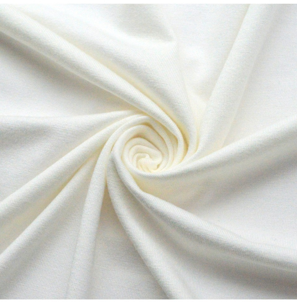 Cloud Cream Cotton Jersey Cream Dress Fabric Cud