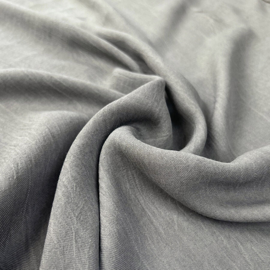 Cloud Viscose Shirting Grey Fine Woven Lightweight Fabric