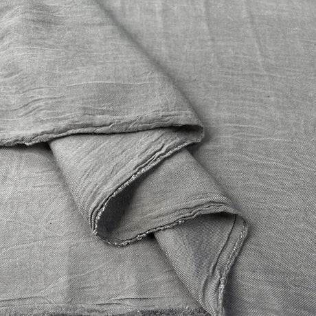 Cloud Viscose Shirting Grey Fine Woven Lightweight Fabric Fold