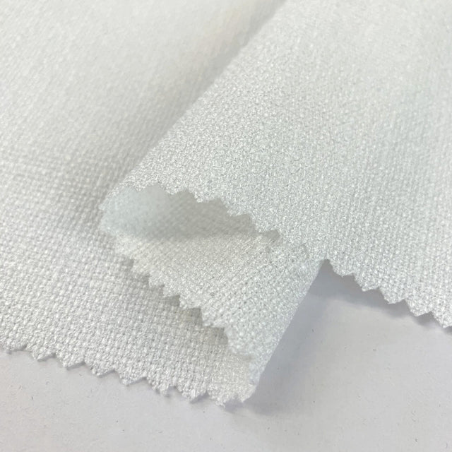 Coast Soft White White Ivory Polyester Linen Look Suiting Fabric Fold