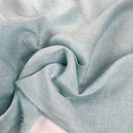 Coastal Linen Mint Blue Ex Designer Woven Dress Fabric