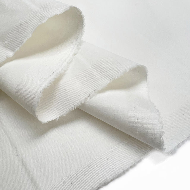 Coastline Ivory Cotton Elastane Stretch Woven Trouser Fabric Fold