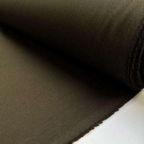 Columbia Cotton Twill Dark Green Olive Woven Trouser Fabric Roll