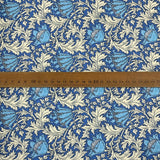 Combed Cotton National Trust Flower Blue Cream Eastern Design Combed Cotton Poplin Fabric Scale Fabric Photo