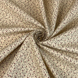 Combed Cotton Sprig Cream Small Floral Sprig Cotton Dress Shirt Craft Fabric Close Up Drape Fabric Photo