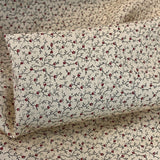 Combed Cotton Sprig Cream Small Floral Sprig Cotton Dress Shirt Craft Fabric Close Up Fabric Photo
