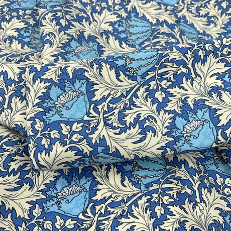 Combed Poplin National Trust Flower Blue Cream 2