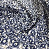 Combed Cotton Poplin Harriet Blue Floral Dress Fabric