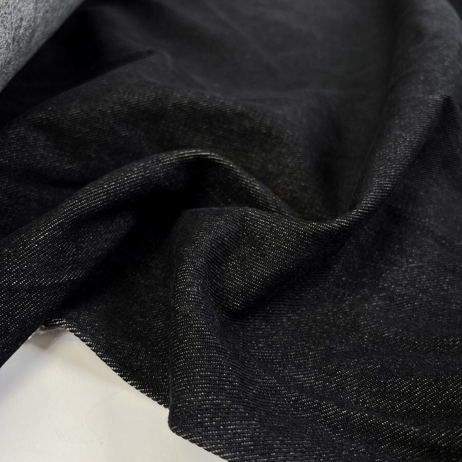 Como Classico Giorgio Cotton Italian Black Woven Fabric