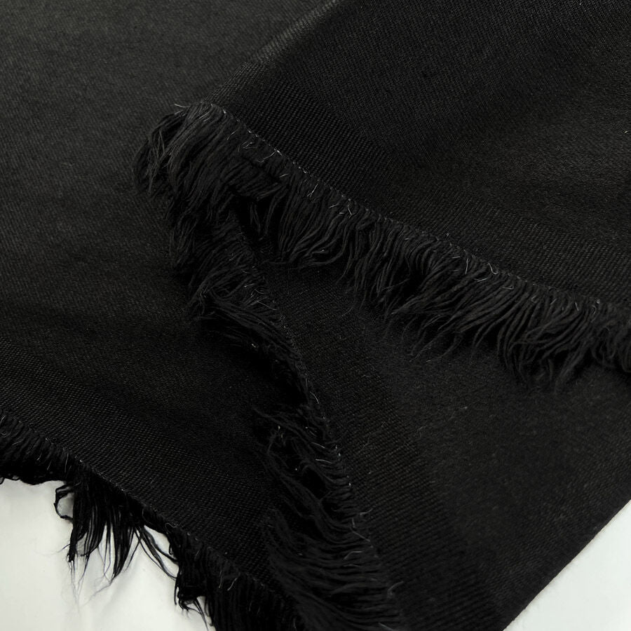 Como Moderno Denim Cristiano Cotton Elastane Black Stretch Woven Fabric Fold