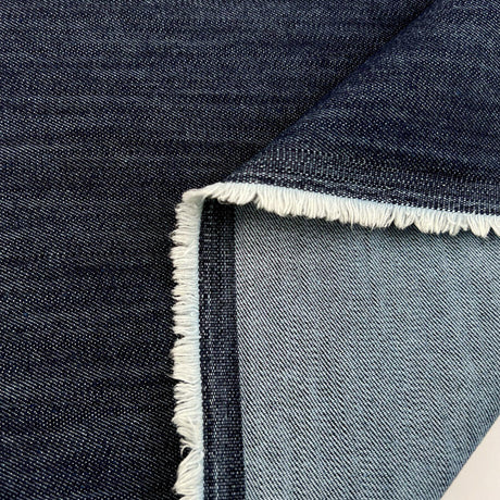 Como Moderno Denim Fabio Cotton Elastane Blue Stretch Woven Fabric Fold