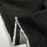 Como Moderno Denim Raffaello Cotton Elastane Black Stretch Woven Fabric Fold