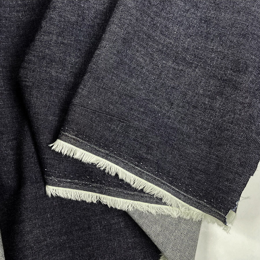 Como Moderno Denim Salvatore Cotton Elastane Blue Stretch Woven Fabric Fold
