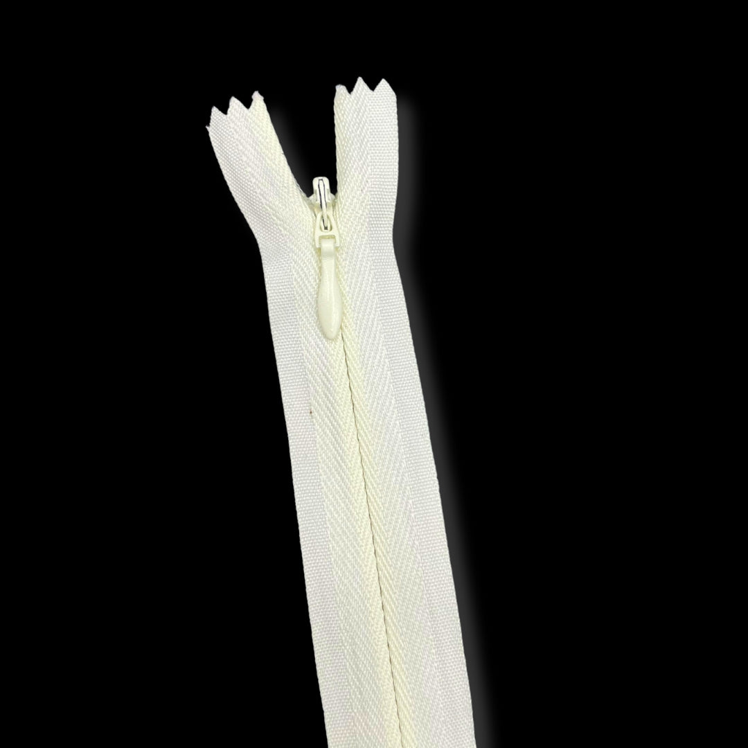 Concealed Nylon Zips Ivory