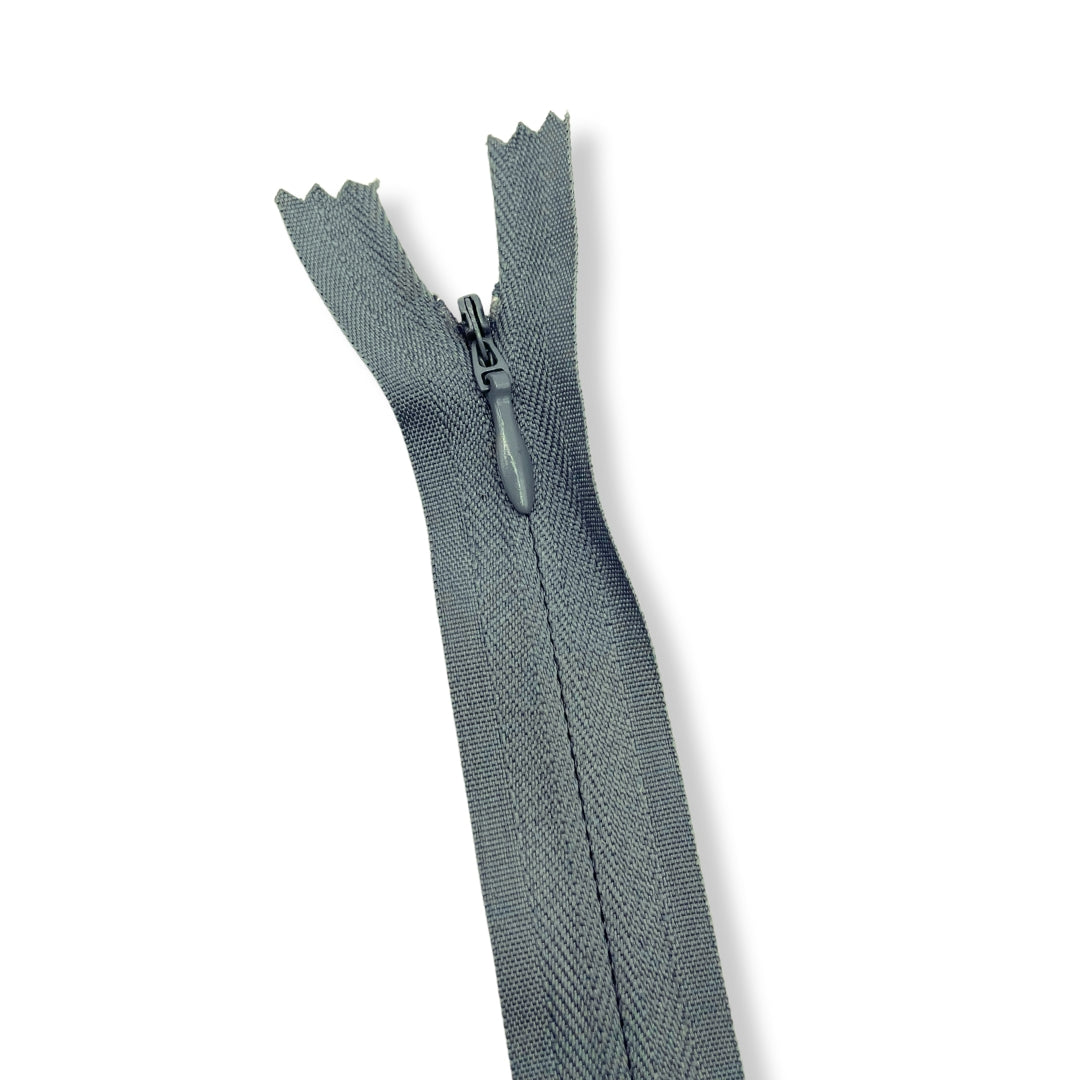 Concealed Nylon Zips Steel Grey