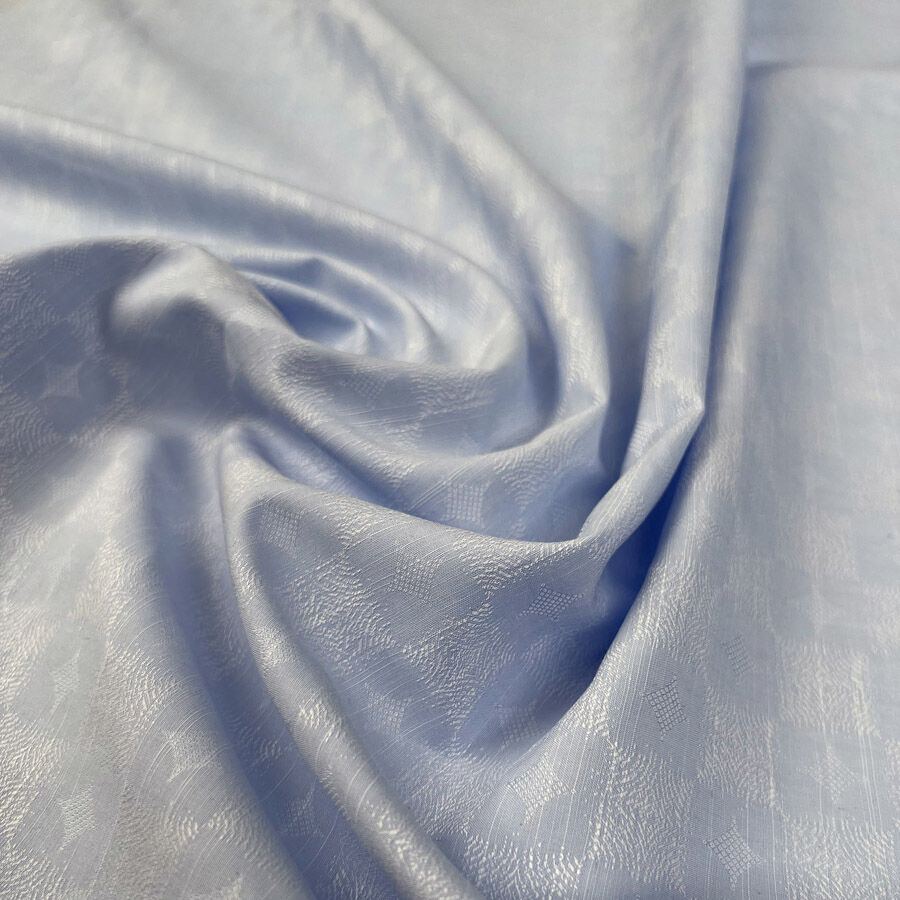 Cool Runnings Blue Cotton Floral Abstract Fine Woven Shirting Fabric