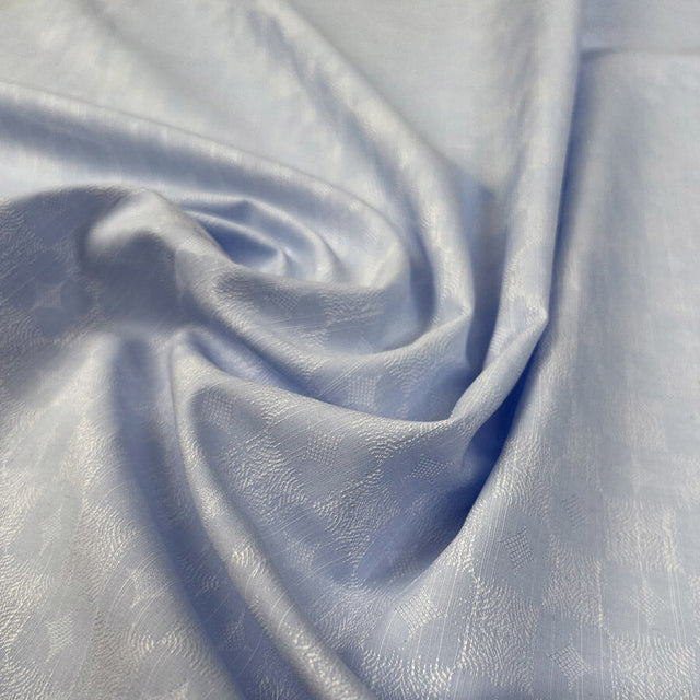 Cool Runnings Blue Cotton Floral Abstract Fine Woven Shirting Fabric