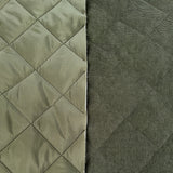 Corduroy Quilting Green Polyester Wadded Diamond Coating Fabric