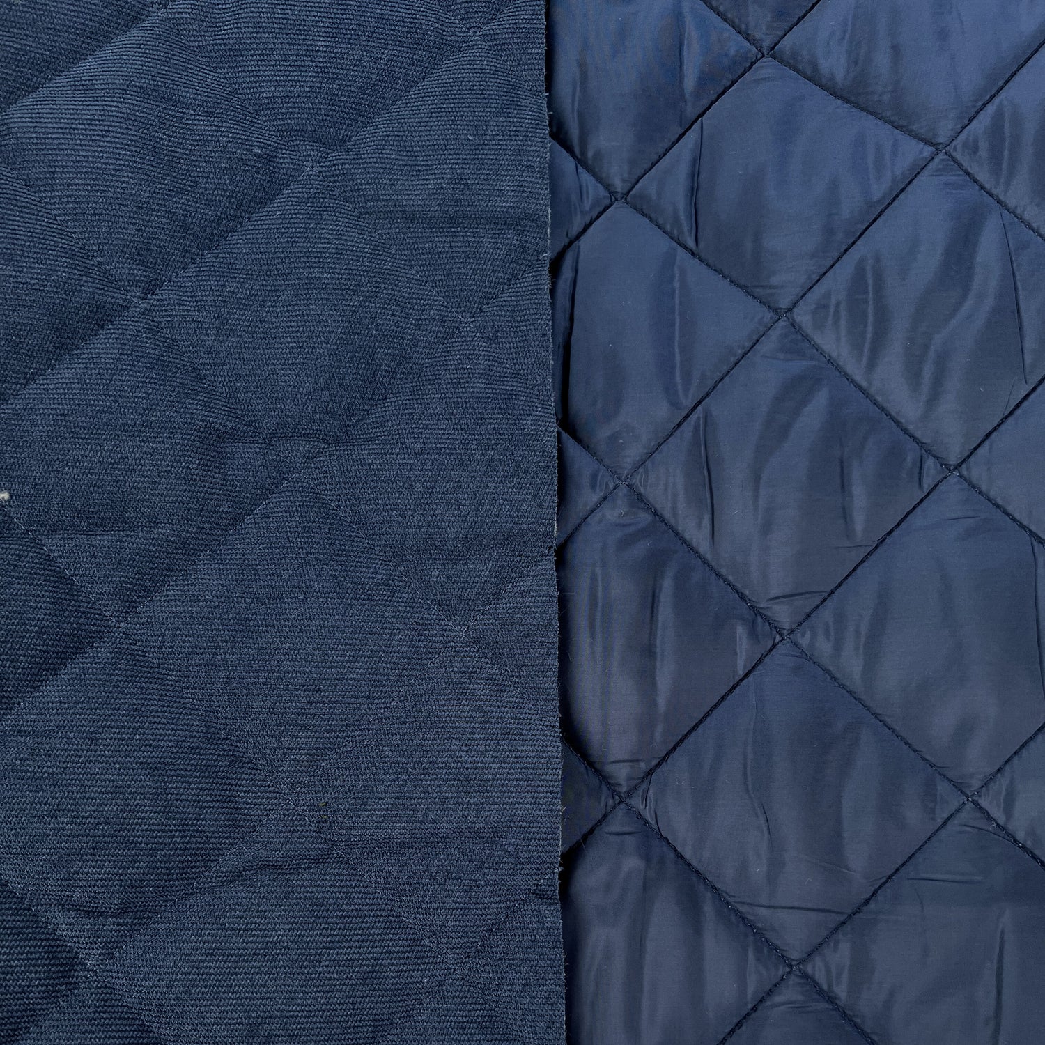 Corduroy Quilting Petrol Blue Polyester Wadded Diamond Coating Fabric