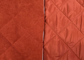 Corduroy Quilting Rust Orange Polyester Wadded Diamond Coating Fabric