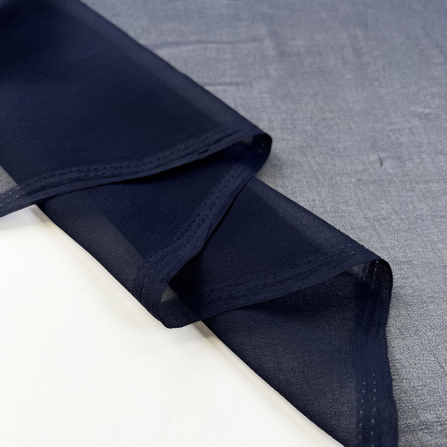 Core Range Chiffon Midnight Navy Polyester Dupatta Dyed Sheer Dress Fabric Fold