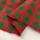Cotton Lourex Green Tartan Fold