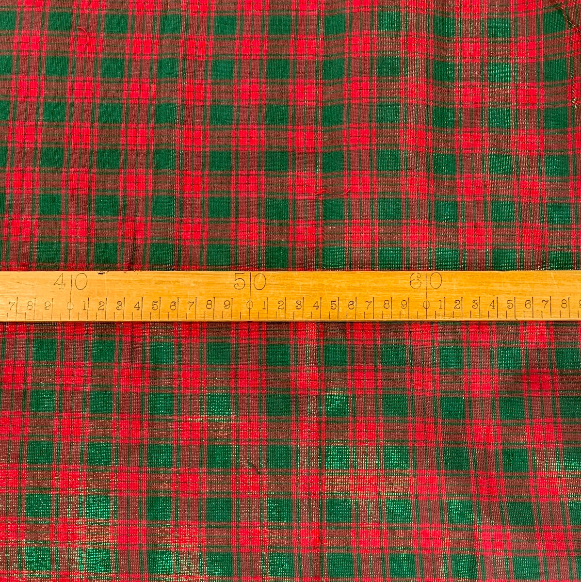 Cotton Lourex Green Tartan Scale