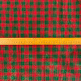 Cotton Lourex Green Tartan Scale