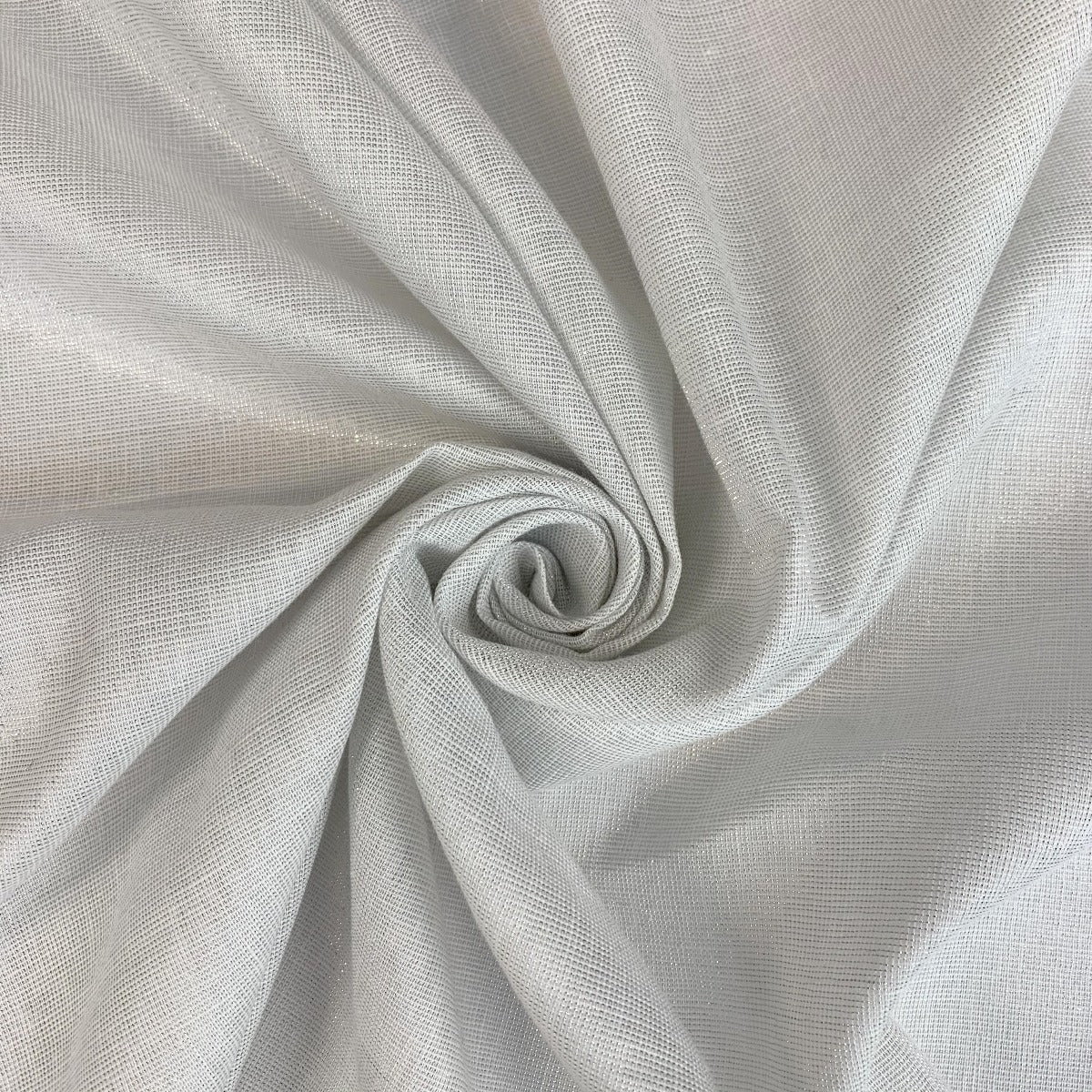 Cotton Lurex Pale Silver Metallic Craft Fabric Swirl